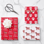Tibetan Terrier Dog Silhouette Red Merry Woofmas Wrapping Paper Sheet<br><div class="desc">Add an extra sprinkle of holiday cheer to your Christmas gifts with our 'Merry Woofmas' Tibetan Terrier Silhouette Wrapping Paper! Featuring three unique designs in red and white this adorable wrap is perfect for the dog lover in your life. Whether your presents are big or small, they'll be wrapped in...</div>
