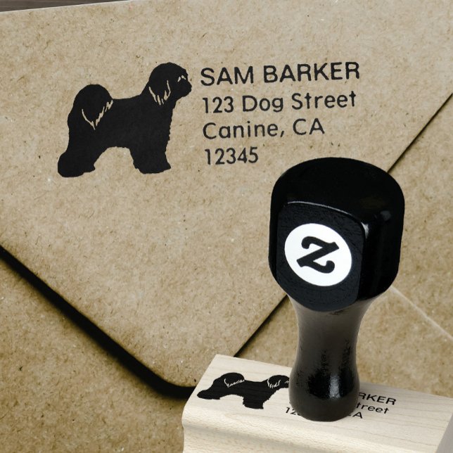 Tibetan Terrier Dog Silhouette Return Address Rubber Stamp (Creator Uploaded)