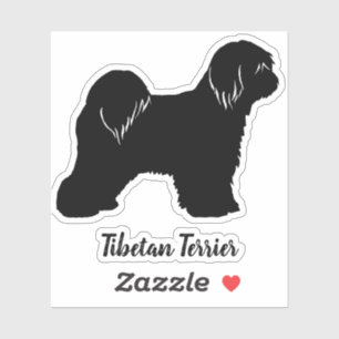Tibetan Terrier Dog Silhouette Vinyl Sticker