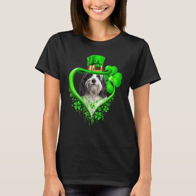 Tibetan Terrier Dog St Patricks Day Lover Irish Sh T-Shirt (Front)