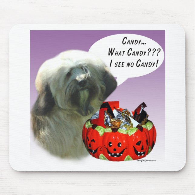 Tibetan Terrier Halloween Candy Mouse Mat (Front)