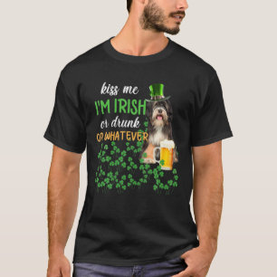 Tibetan Terrier Kiss Me I'm Irish Or Drunk Or What T-Shirt