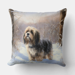 Tibetan Terrier Let It Snow Christmas  Cushion