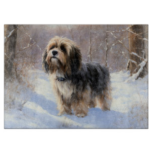 Tibetan Terrier Let It Snow Christmas Cutting Board