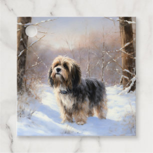 Tibetan Terrier Let It Snow Christmas Favour Tags