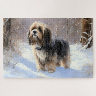 Tibetan Terrier Let It Snow Christmas  Jigsaw Puzzle