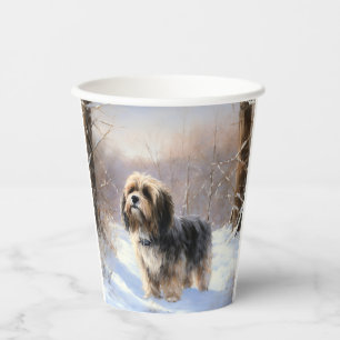 Tibetan Terrier Let It Snow Christmas Paper Cups