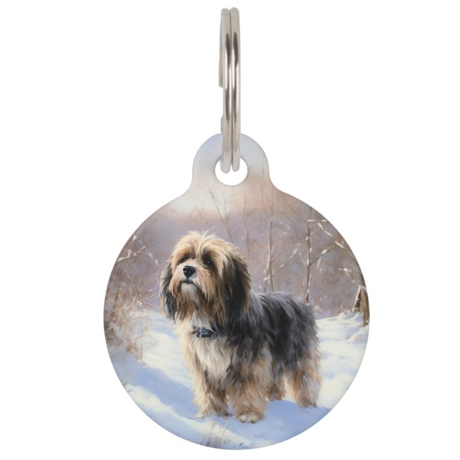 Tibetan Terrier Let It Snow Christmas  Pet Tag (Front)