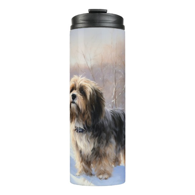 Tibetan Terrier Let It Snow Christmas  Thermal Tumbler (Front)