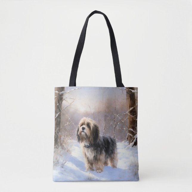 Tibetan Terrier Let It Snow Christmas  Tote Bag (Front)