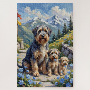 Tibetan Terrier Mountain Garden Art Jigsaw Puzzle