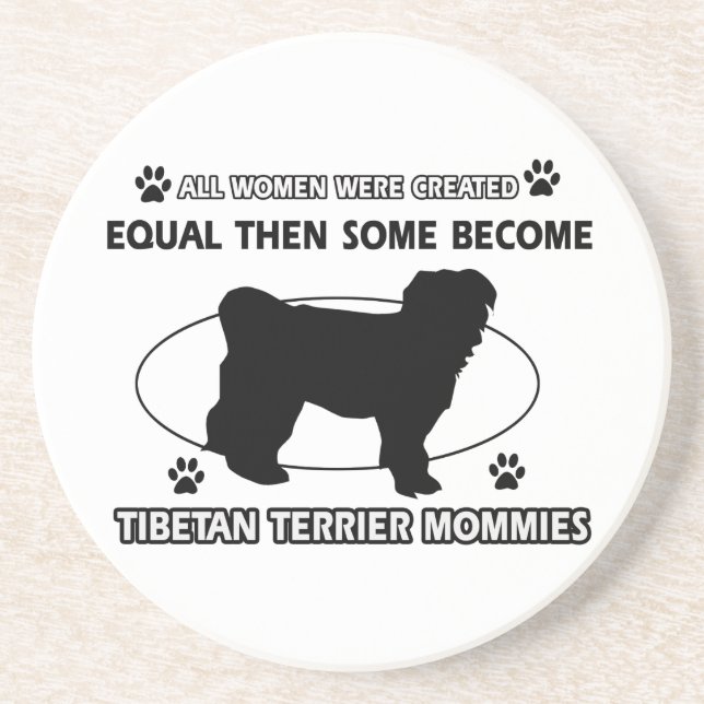 Tibetan Terrier  Mummy Design Coaster (Front)