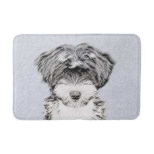 Tibetan Terrier Painting - Cute Original Dog Art Bath Mat