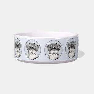 Tibetan Terrier Painting - Cute Original Dog Art Bowl
