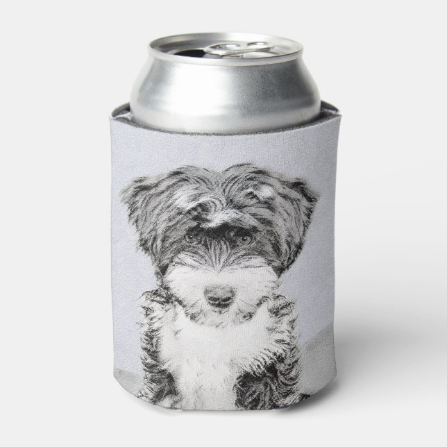 Tibetan Terrier Painting - Cute Original Dog Art Can Cooler (Can Front)