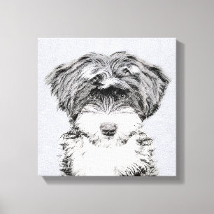 Tibetan Terrier Painting - Cute Original Dog Art Canvas Print