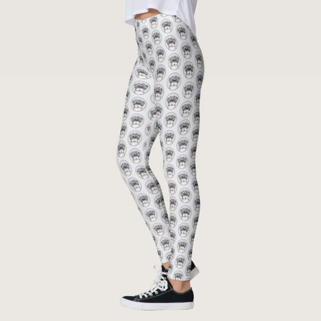 Tibetan Terrier Painting - Cute Original Dog Art Leggings (Left)