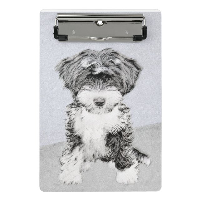 Tibetan Terrier Painting - Cute Original Dog Art Mini Clipboard (Front)