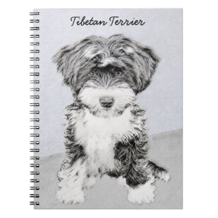 Tibetan Terrier Painting - Cute Original Dog Art Notebook