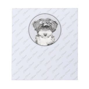 Tibetan Terrier Painting - Cute Original Dog Art Notepad