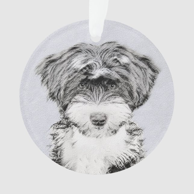Tibetan Terrier Painting - Cute Original Dog Art Ornament (Front)