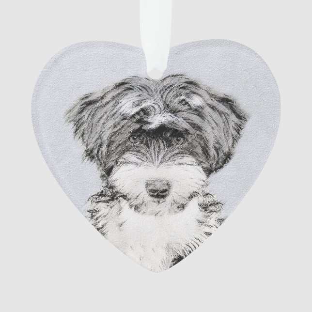 Tibetan Terrier Painting - Cute Original Dog Art Ornament (Front)