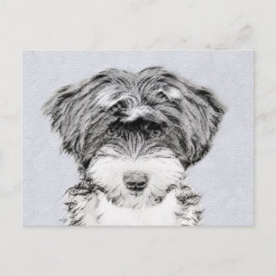 Tibetan Terrier Painting - Cute Original Dog Art Postcard