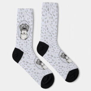 Tibetan Terrier Painting - Cute Original Dog Art Socks
