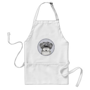 Tibetan Terrier Painting - Cute Original Dog Art Standard Apron