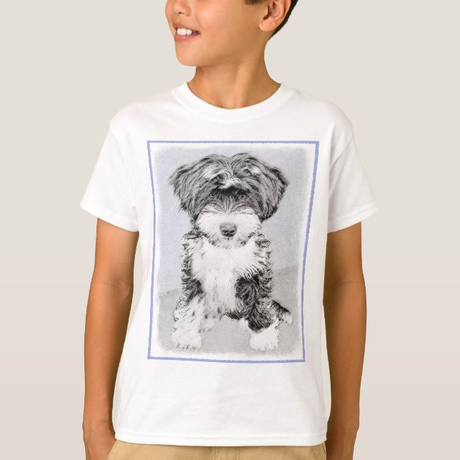 Tibetan Terrier Painting - Cute Original Dog Art T-Shirt (Front)