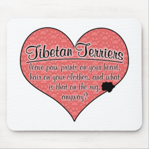 Tibetan Terrier Paw Prints Dog Humour Mouse Mat