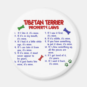 TIBETAN TERRIER Property Laws 2 Magnet
