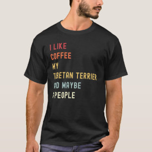 Tibetan Terrier Retro Dog And Coffee T-Shirt