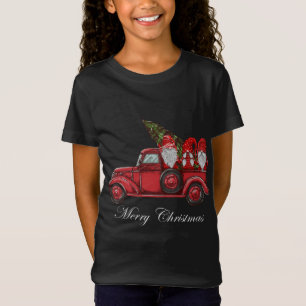 Tibetan Terrier Riding Red Truck Merry Christmas X T-Shirt