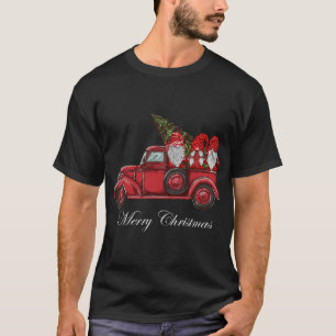 Tibetan Terrier Riding Red Truck Merry Christmas X T-Shirt