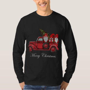 Tibetan Terrier Riding Red Truck Merry Christmas X T-Shirt
