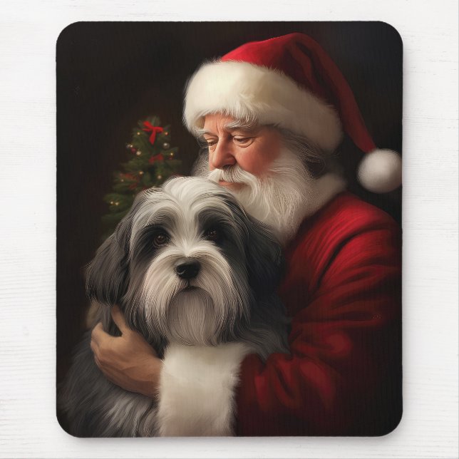 Tibetan Terrier Santa Claus Festive Christmas  Mouse Mat (Front)