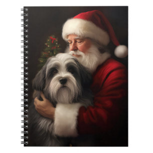 Tibetan Terrier Santa Claus Festive Christmas Notebook