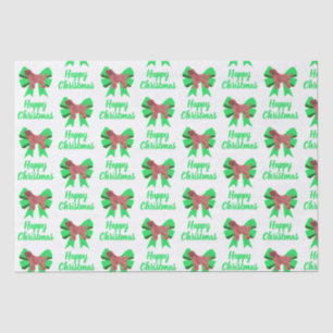 Tibetan Terrier Silhouette Christmas Dog & Bow Wht Tissue Paper