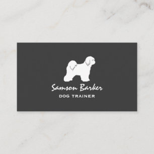 Tibetan Terrier Silhouette   Dog Breed Pet Care Business Card