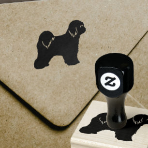 Tibetan Terrier Silhouette Rubber Stamp