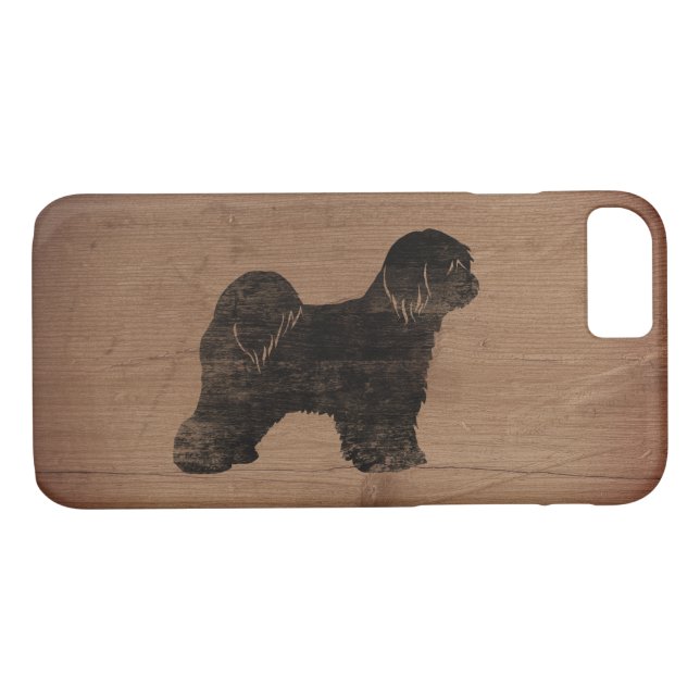 Tibetan Terrier Silhouette Rustic Case-Mate iPhone Case (Back (Horizontal))