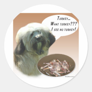 Tibetan Terrier Turkey Classic Round Sticker