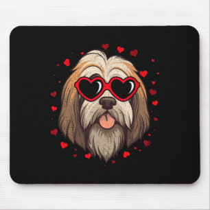 Tibetan Terrier Valentine Heart Cute Dog Lovers Mouse Mat