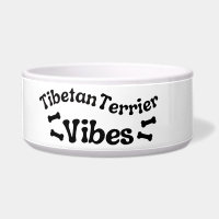 Tibetan Terrier Vibes Ceramic Dog Bowl