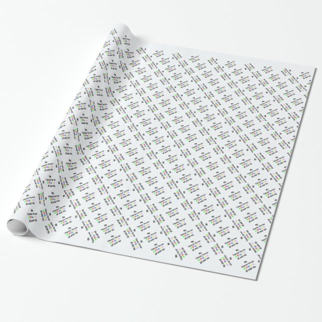 Tibetan Terrier Walks Design Wrapping Paper (Unrolled)
