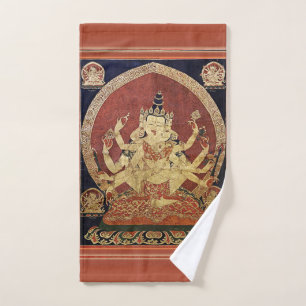 Tibetan Thangka of Guhyasamaja Akshobhyavajra Hand Towel