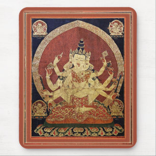 Tibetan Thangka of Guhyasamaja Akshobhyavajra Mouse Mat