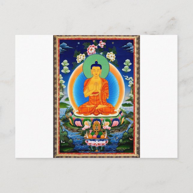 Tibetan Thangka Prabhutaratna Buddha Postcard (Front)