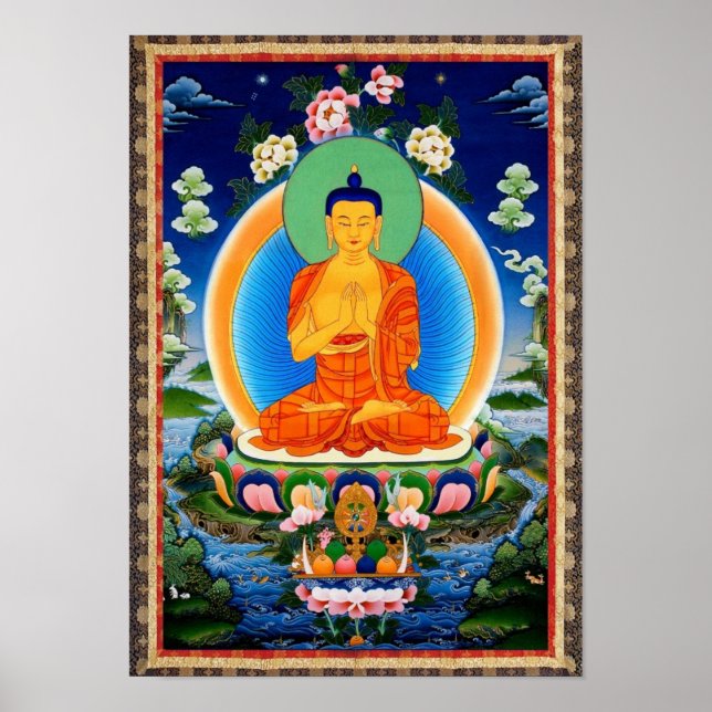 Tibetan Thangka Prabhutaratna Buddha Poster (Front)